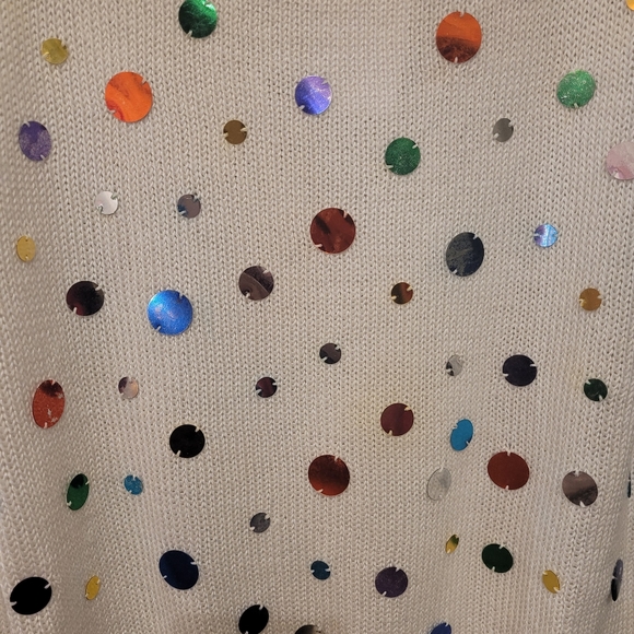 Vintage 80s sweater with multicoloured circles. - Picture 6 of 11